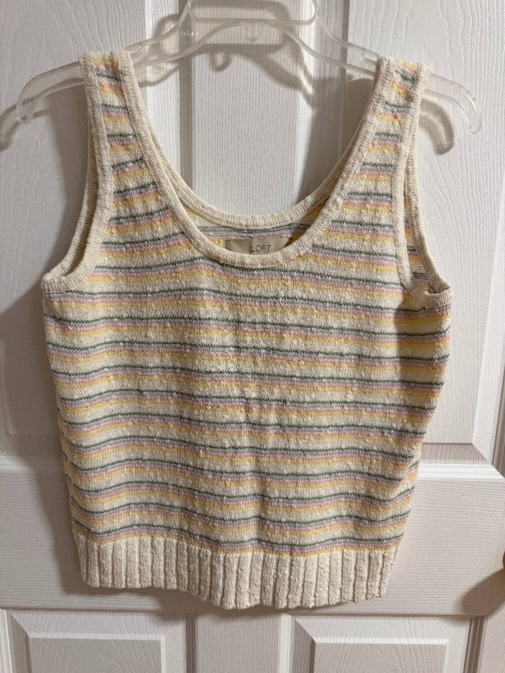 LOFT Size Small Striped Knit Tank Top